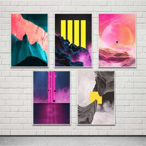HD Prints Planet Canvas Painting Wall Art Mountain Landscape Color Poster Modern Home Decor Living Room Modular Pictures Frame