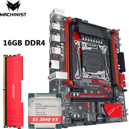 Machinsit X99 Motherboard With XEON E5 2640 V3 CPU 2*8GB DDR4 2133 ECC Memory Combo Kit Set LGA 2011-3 Processor Four-channel
