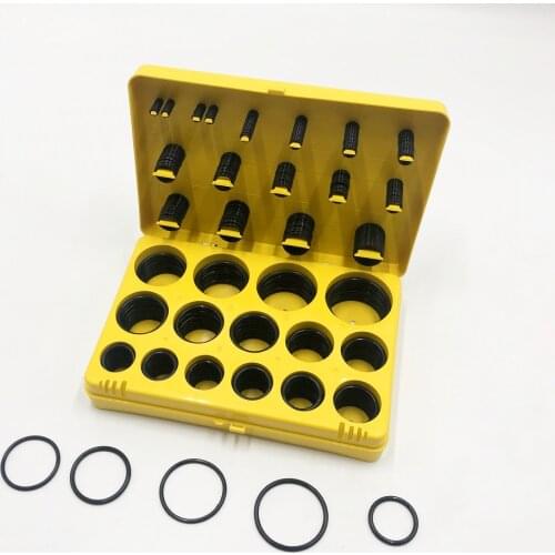 382 pcs O Ring Kit Rubber Seal Gasket Universal Rubber O-ring Assortment Set Metric Silicone 70 Black DUROMETER O-RING KIT