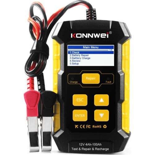 KW510 Car Battery Tester Multifunctional Pulse Repairing Car Battery Chargers Auto Maintenance Tool Automotive Diagnostic Device