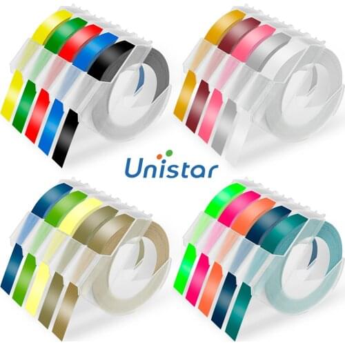 Unistar 5Rolls Compatible for DYMO 3D Embossing Tape Plastic 3D Embossing Label Tape for Organizer Xpress Makers 12695 1610 1540