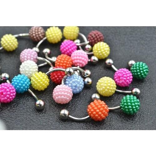 Lot50pcs Fashion Navel Belly Ring Navel Button Barbells free shippment body piercing jewelry Colorful Navel Piercing 14g