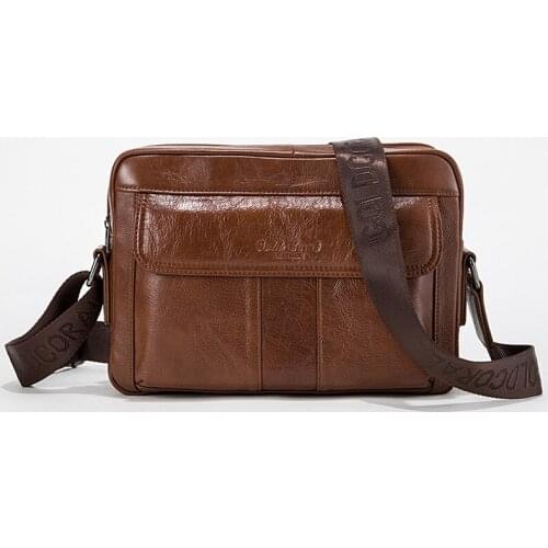 Famous design mens bag fashion purse The first layer of leather messenger bag Genuine leather Crossbody bag Mens shoulder bag