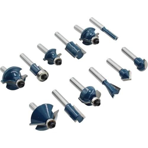 Woodworking Milling Cutter Plastic Box Set Decoration Edge Machine Engraving Unit Joinery Cutting Tool 1/4 Handle Set 12 PC/15PC