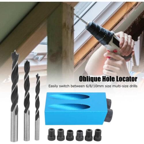 7Pcs/Set 14PCS/set Hole Screw Jig 15Degree Angle Drill Woodworking Guide Oblique Locator Woodworking Guide Dril