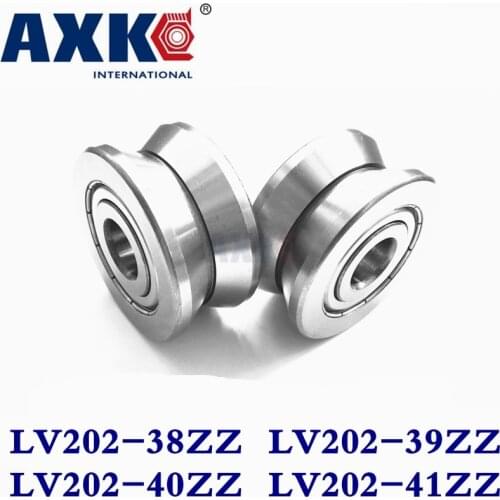Axk V Groove Guide Roller Bearings Lv202-38zz Lv202-39zz Lv202/40 Zz Lv202-41zz Abec-5 Pass Through 10mm/20mm Cylinder Id 15 Mm