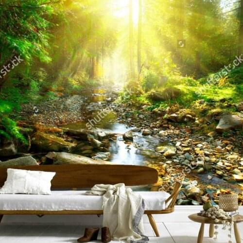 Custom natural scenery wallpaper,Mountain River 3D photos for the living room bedroom restaurant background wall silk wallpaper