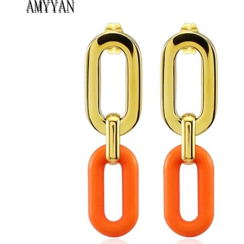 Fashion Stainless Steel Small Medium chain Earring for Women Gold and Silver Color Fashion Jewelry Wholesale Ear Accessories