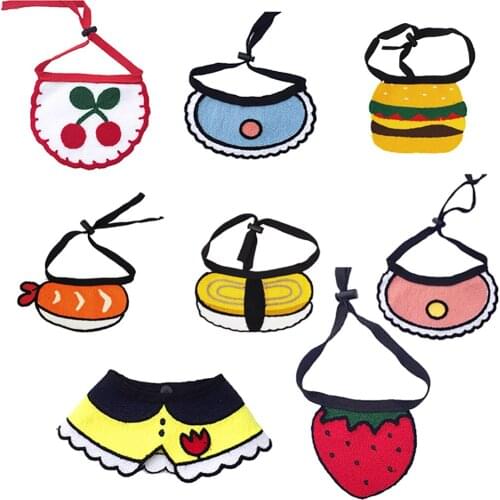 Cartoon Cat Dog Bandana Bibs Scarf Collar Adjustable Pet Cute Heart Neckerchief Scarf Waterproof Saliva Towel for Cats Dog Puppy