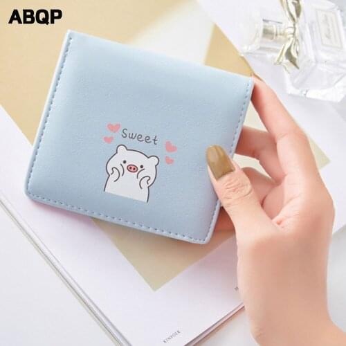 Hand bag womens handbags New 2020 new ladies folding coin purse student piggy print card holder