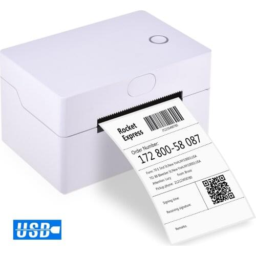 USB Thermal Printer Desktop Shipping Label Printer 180mm/s High Speed Label Maker Sticker Max.83mm Paper Width for Barcode