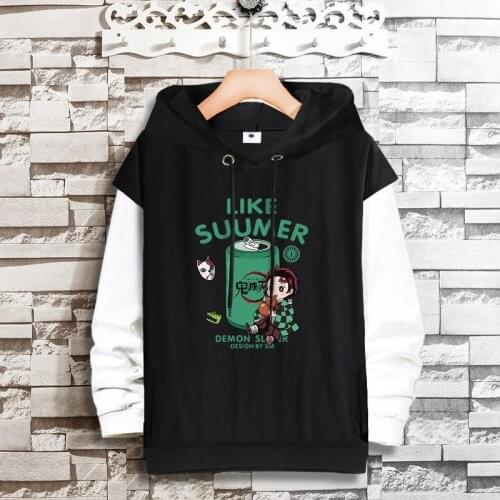 Anime Demon Slayer Kimetsu no Yaiba Hoodie Sweatshirt Tanjirou Zenitsu Tomioka Giyuu Hooded Pullover Cosplay Costume Coat