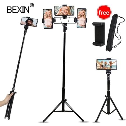 Mobile Tripod Bracket 150cm Universal Photography for Gopro iPhone Samsung Xiaomi Huawei Mobile Aluminum Travel Tripod Para