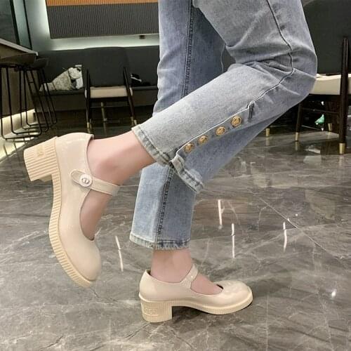 Spring And Autumn Student Womens Shoes High-quality Leather Shoes Mary Jane Shoes Roman Style Pumps