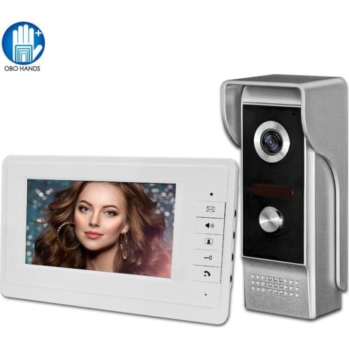 7" TFT Color Video Door Phone Intercom System Wired Door Bell interphone Screen Monitor with 25 Ringtone Doorbell Night Vision