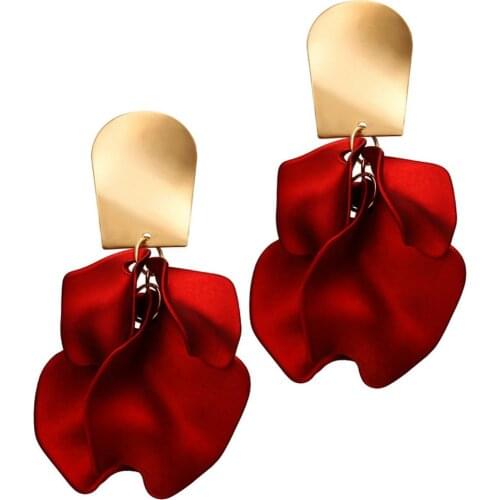 Rose Petal Dangle Earrings Long Drop Floral Tassel Earrings Exaggerated Tiered Flower Earrings For Women Girls