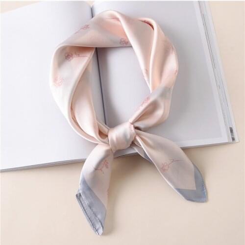 KOI LEAPING small square scarf female fashion summer thin section sunscreen scarf simulation silk shawl Small fresh scarf