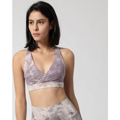 Womens Yoga Sexy Deep V Neck Workout Sports Bra Medium Support Thickening Bra Fitness Fitness Bra