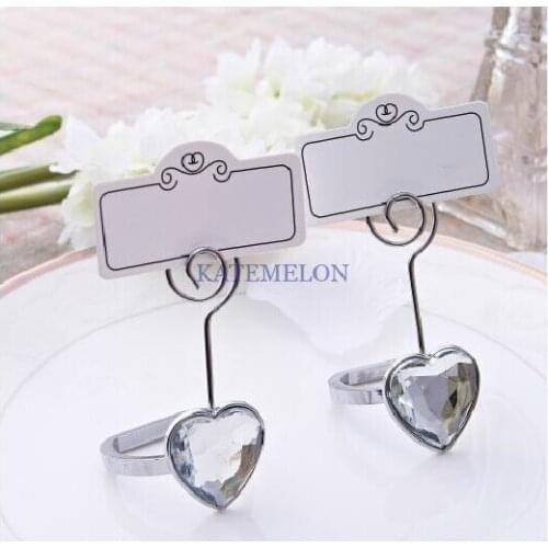10PCS/LOT Wedding Ring White Heart-Shape Place Card Holder/ Table Name Number Holder Party Decoration Supplies