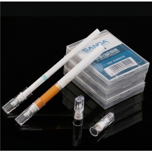 SANDA 10Pcs Disposable filter Tobacco Pipes cigarette holder Double filter tar-reducing portable men women smoking accessories
