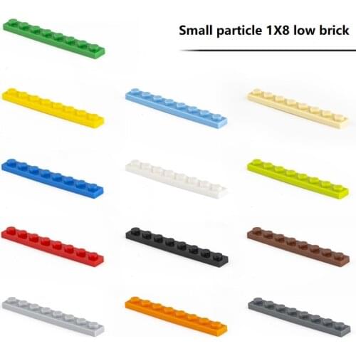30pcs 1X8 Low brick Assemble building blocks Compatible with multi-brand blocks DIY