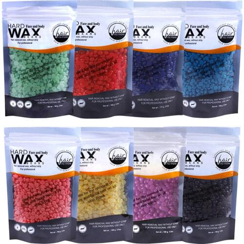 4 Packs Hard Wax Beans 100g Depilatory Hair Removal Wax Beads Grains Pellets for Men Women Arm Leg Face Chest Back Bikini Armpit