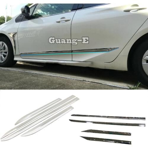 Hot sale For Toyota Prius 2016 2017 2018 car styling cover ABS Chrome Side bottom Door trim frame sticker Strip Molding 4pcs