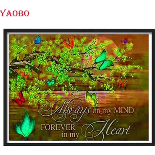 Butterfly Plum Full Square Round Drill Diy Diamond Painting Blossom Moon Lake Landscape 5D Embroidery Mosaic Wedding Decorations