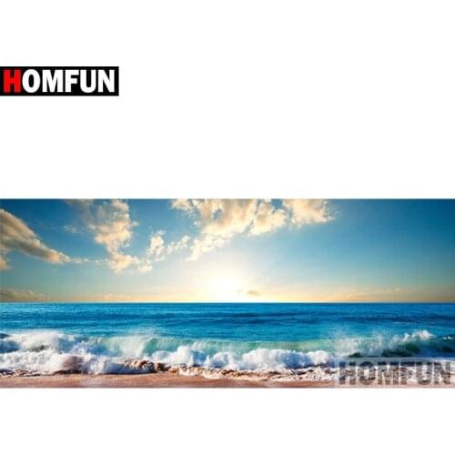 HOMFUN Full Square/Round Drill 5D DIY Diamond Painting "Sea scenery" Embroidery Cross Stitch 5D Home Decor Gift A27005