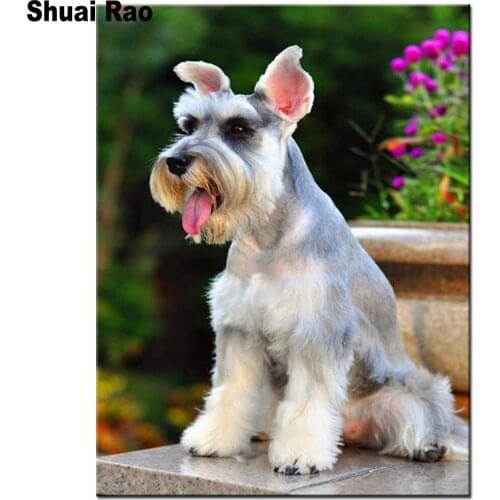 Schnauzer diamond painting full round square drill Diamond embroidery animal funny puppy Diamond painting diy 5d diamond mosaic