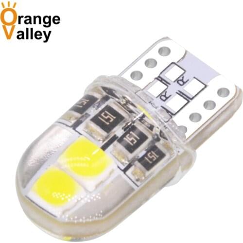 100PCS Car Light LED W5W T10 194 168 W5W 4 SMD 3030 For Parking Bulb Wedge Clearance Lamp Silica gel Car License Light