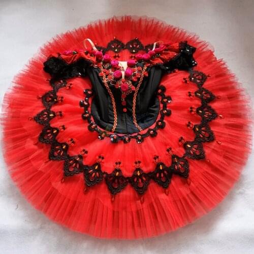 Girls Ballet dress Red classical professional ballet tutu skirt for Women dance costume