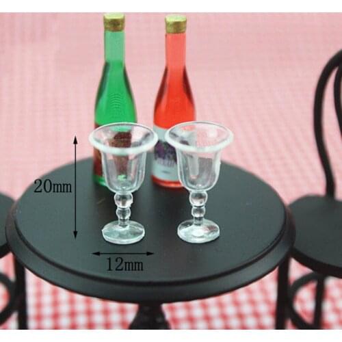 Set of 4 Pieces Cup Goblet Juice Glass Red Wine Glass for Dolls House Kitchen Table Life Scenes Decor