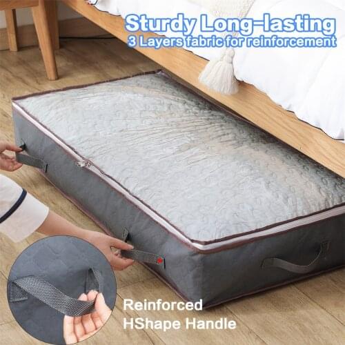 Large Underbed Storage Bag for Clothes Quilt Blanket Storage Bag Household Dustproof Closet Quilts Organizer Folding