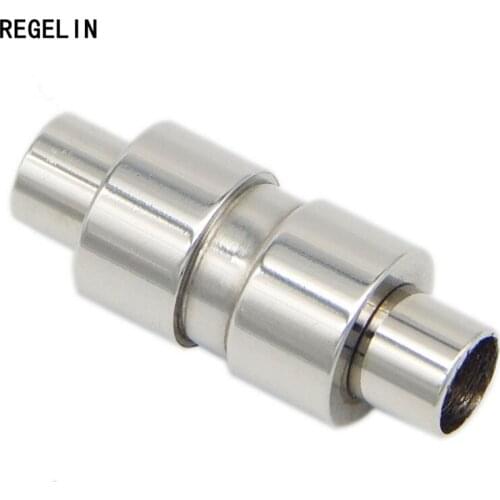 REGELIN Stainless Steel Strong Magnetic Clasp 2pcs 2/3/4/5/6mm Hole Fits Round Leather Cord DIY Bracelets Jewelry Connectors