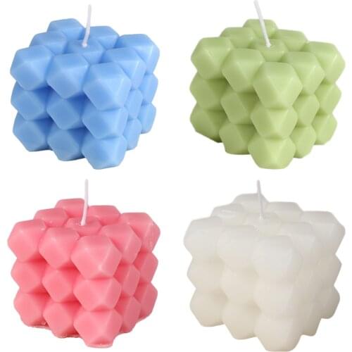 Valentines Day Cube 3D Wax Fragrance Candle Geometric Scented Candles Aromatherapy Candles Creative Scented Home Decorations