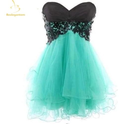 Bealegantom Cheap Mini A-Line Short Lace Homecoming Dresses 2021 With Green Cocktail Prom Party Dresses Graduation Dress QA1229