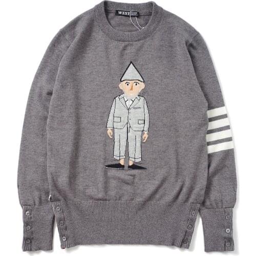 New 2021 Men Luxury gentleman Embroidered gypsy classic Striped Knit Casual Sweaters pullover Asian Size High quality Drake #036