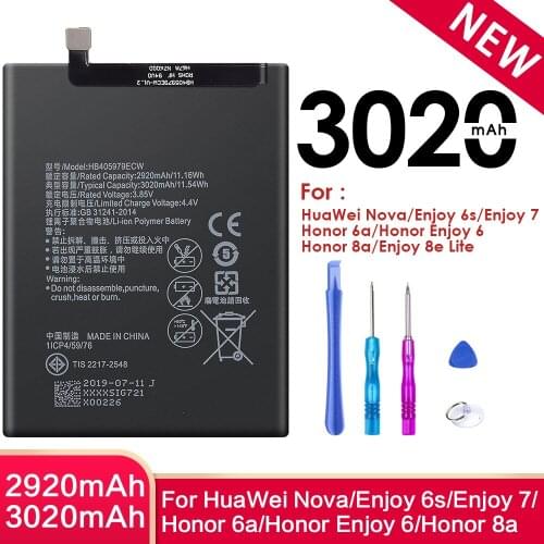Original SIYAA HB405979ECW Battery For Huawei Honor 6A 8A Enjoy 6 6s 7 8E Lite Nova Mobile Phone Batteries Lithium Polymer