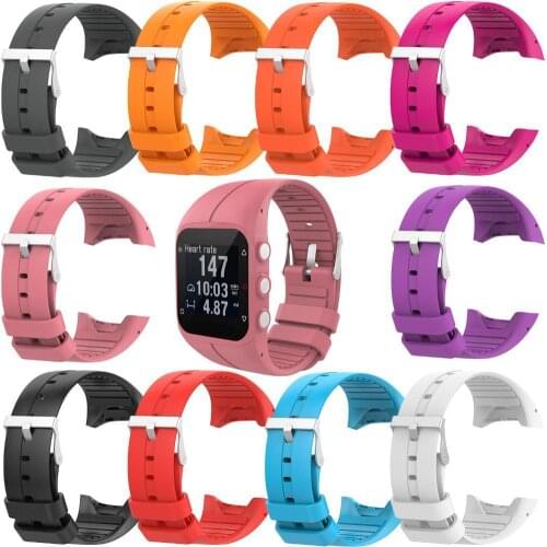 Watch Band Adjustable Waterproof Silicone Waterproof Wrist Strap for Polar M400/M430 GPS Sport