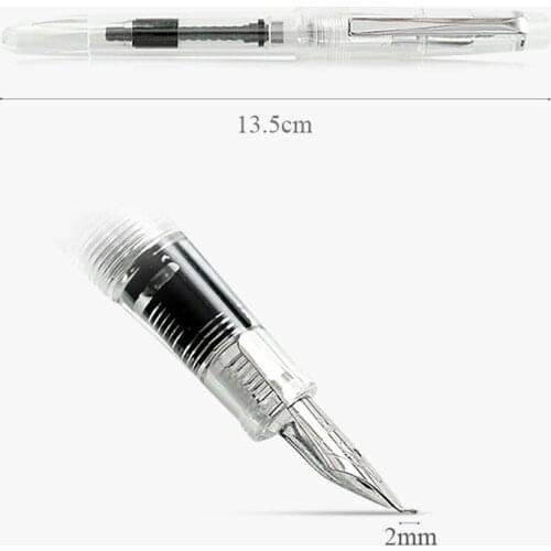 Cute Transparent Fountain Pen 0.5mm Calligraphy Pen Curved Nib Pen for Writing Office School Supplies Student Gift Stationery