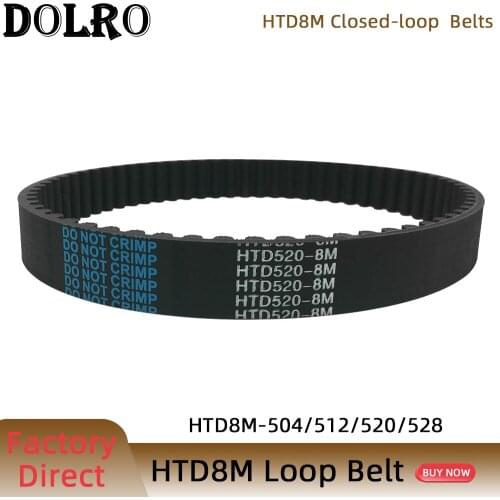 HTD 8M synchronous belt C=504/512/520/528 width 15/20/25/30/40/50mm Teeth 63 64 65 66 HTD8M Timing Belt 504-8M 512-8M 520-8M