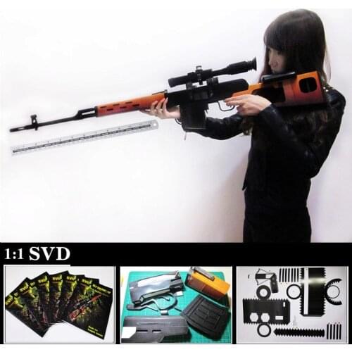 Difficulty DIY for Grownups Scale 1:1 SVD Dragunov Sniper Rifle 3D Paper Gun Model Assembly Toy Handmade Ornaments Gifts A306