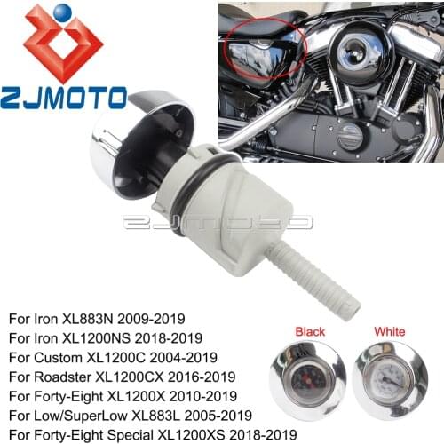 Motorcycle Oil Plug Temp Gauge For Harley Sportster XL1200 XL883 Iron SuperLow Forty-Eight Roadster Oil Temperature Dipstick
