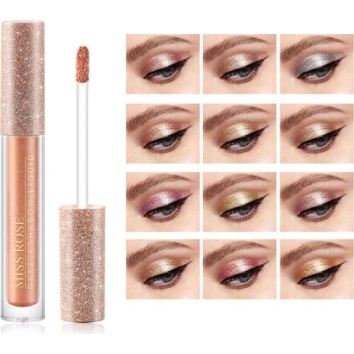 12 Colors Luminous Glitter Eyeshadow Liquid Shiny Eye Shadow Diamond Waterproof Liquid Shimmer Makeup Eyeshadow TSLM2