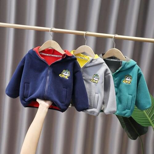 Warm Baby Boys Jacket Autumn Winter Thicken Flannel Jackets Girls Coat Kids Outerwear Coats Plus velvet Clothes Children Hoodie