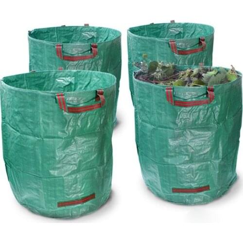 500L/300L Large Capacity Heavy Duty Garden Waste Bag Garden Rubble Waste Woven Rubbish Bags Yard Bins Storage Kitchen Waste Bag