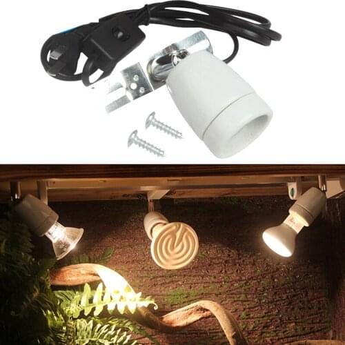 Universal High Temperature Resistance Ceramics Lamp Holder Reptile Pets Crawler Box Hanging Lamp Holder Fixed Lamp Shade