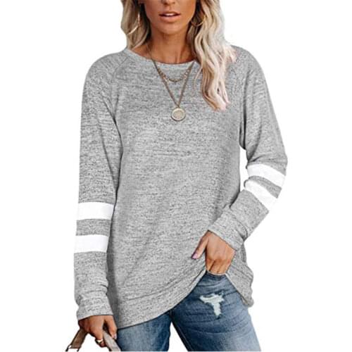 Autumn Winter Hot Sales Cotton Long Sleeve Women T-Shirt Round Collar Printing Loose Casual T-Shirt