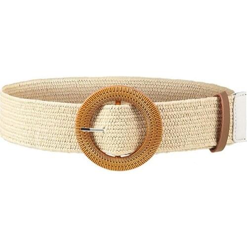 Women Vintage Style High Quality Bohemian Braided Waist Belt Summer Female Buckle Waistband